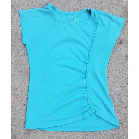 Arizona jeans company ruffle trim tee blue medium 10/12 - Picture 1 of 2